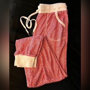 Red and White Striped Candy Cane Jogger Pajama Pants